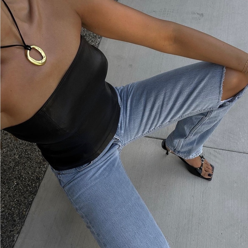 REVOLVE real leather corset top- WORN ONCE